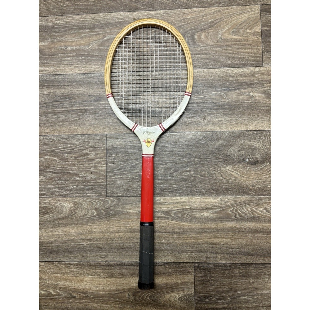 Vtg 50s J.C. Higgins MOHAWK Wood Tennis Racket Wright & Ditson USA Made